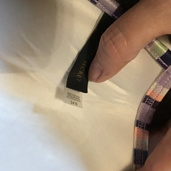 EUC Victoria’s Secret 34B Purple Stripe Halter Bikini - Picture 3 of 3